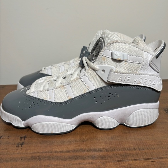 Nike Jordan 6 Rings Sneakers Shoes White/Cool Grey 323419-121 4.5Y / 6 Women - Picture 4 of 8